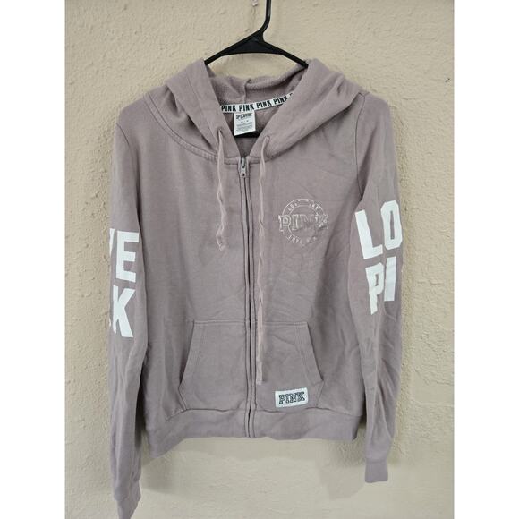 Pink Victoria Secret Full Zip Sweat Hoodie YOGA ACTIVE GYM RUN, Size Medium - Picture 1 of 7